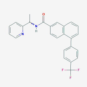 molecular formula C25H19F3N2O B10823716 (S)-N-(1-(Pyridin-2-YL)ethyl)-5-(4-(trifluoromethyl)phenyl)-2-naphthamide 