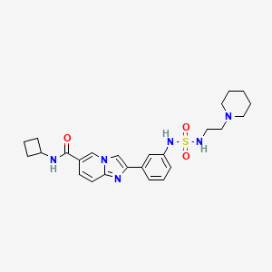 molecular formula C25H32N6O3S B10823721 N-cyclobutyl-2-[3-(2-piperidin-1-ylethylsulfamoylamino)phenyl]imidazo[1,2-a]pyridine-6-carboxamide 