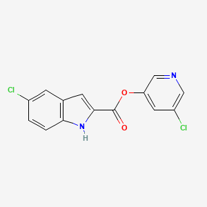 molecular formula C14H8Cl2N2O2 B10823762 (5-chloropyridin-3-yl) 5-chloro-1H-indole-2-carboxylate 