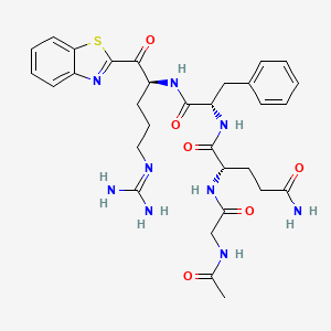 molecular formula C31H39N9O6S B10823764 Ac-Gly-Gln-Phe-Arg-benzothiazol-2-yl 