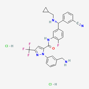 molecular formula C30H28Cl2F4N6O B10823777 Berotralstat Hydrochloride CAS No. 1809010-52-3