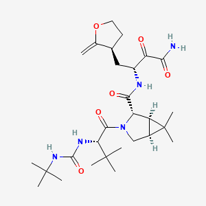 (1R,2S,5S)-N-[(2R)-4-amino-1-[(3R)-2-methylideneoxolan-3-yl]-3,4-dioxobutan-2-yl]-3-[(2S)-2-(tert-butylcarbamoylamino)-3,3-dimethylbutanoyl]-6,6-dimethyl-3-azabicyclo[3.1.0]hexane-2-carboxamide