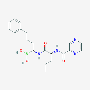 [(1R)-4-phenyl-1-[[(2R)-2-(pyrazine-2-carbonylamino)pentanoyl]amino]butyl]boronic acid