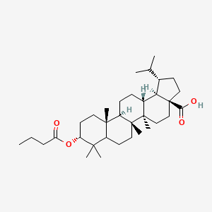 molecular formula C34H56O4 B10823800 (1S,3aS,5aR,5bR,9R,11aR,11bR,13aR,13bR)-9-butanoyloxy-5a,5b,8,8,11a-pentamethyl-1-propan-2-yl-1,2,3,4,5,6,7,7a,9,10,11,11b,12,13,13a,13b-hexadecahydrocyclopenta[a]chrysene-3a-carboxylic acid 