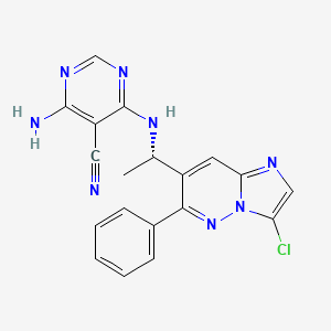 molecular formula C19H15ClN8 B10823814 Amdizalisib CAS No. 1894229-03-8