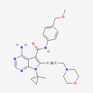 molecular formula C26H30N6O3 B10823821 Vepafestinib CAS No. 2129515-96-2