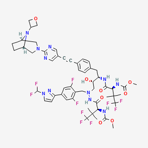 molecular formula C52H59F10N11O8 B10823841 Elunonavir CAS No. 2242428-57-3