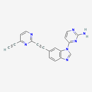 molecular formula C19H11N7 B10823862 4-[6-[2-(4-Ethynylpyrimidin-2-yl)ethynyl]benzimidazol-1-yl]pyrimidin-2-amine 