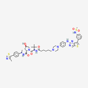 (2S,4R)-4-hydroxy-1-[(2S)-2-[6-[4-[4-[[7-[3-(methanesulfonamido)phenyl]thieno[3,2-d]pyrimidin-2-yl]amino]phenyl]piperazin-1-yl]hexanoylamino]-3,3-dimethylbutanoyl]-N-[(1S)-1-[4-(4-methyl-1,3-thiazol-5-yl)phenyl]ethyl]pyrrolidine-2-carboxamide