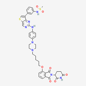 N-[3-[2-[4-[4-[5-[2-(2,6-dioxopiperidin-3-yl)-1,3-dioxoisoindol-4-yl]oxypentyl]piperazin-1-yl]anilino]thieno[3,2-d]pyrimidin-7-yl]phenyl]methanesulfonamide