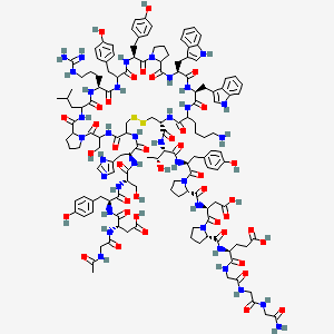 molecular formula C141H185N35O40S2 B10823976 Ac-Gly-Asp-Tyr-Ser-His-DL-Cys(1)-DL-Ser-DL-Pro-DL-Leu-Arg-DL-Tyr-Tyr-DL-Pro-Trp-Trp-DL-Lys-Cys(1)-Thr-Tyr-Pro-Asp-Pro-Glu-Gly-Gly-Gly-NH2 