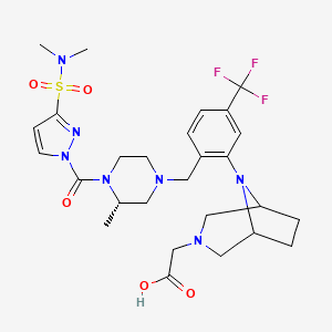 2-[8-[2-[[(3S)-4-[3-(dimethylsulfamoyl)pyrazole-1-carbonyl]-3-methylpiperazin-1-yl]methyl]-5-(trifluoromethyl)phenyl]-3,8-diazabicyclo[3.2.1]octan-3-yl]acetic acid