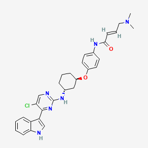 (E)-N-[4-[(1R,3R)-3-[[5-chloro-4-(1H-indol-3-yl)pyrimidin-2-yl]amino]cyclohexyl]oxyphenyl]-4-(dimethylamino)but-2-enamide