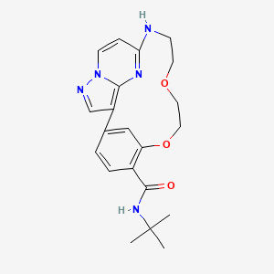 N-tert-butyl-7,10-dioxa-13,17,18,21-tetrazatetracyclo[12.5.2.12,6.017,20]docosa-1(20),2(22),3,5,14(21),15,18-heptaene-5-carboxamide