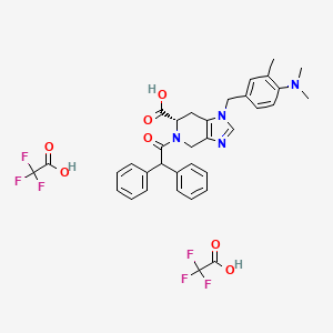 molecular formula C35H34F6N4O7 B10824060 (6S)-1-[[4-(dimethylamino)-3-methylphenyl]methyl]-5-(2,2-diphenylacetyl)-6,7-dihydro-4H-imidazo[4,5-c]pyridine-6-carboxylic acid;2,2,2-trifluoroacetic acid 