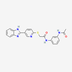 N-(3-acetamidophenyl)-2-[5-(1H-benzimidazol-2-yl)pyridin-2-yl]sulfanylacetamide