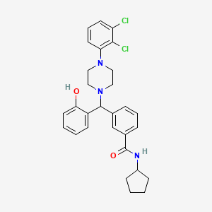 molecular formula C29H31Cl2N3O2 B10824104 N-Cyclopentyl-3-((4-(2,3-dichlorophenyl)piperazin-1-yl)(2-hydroxyphenyl)methyl)benzamide 