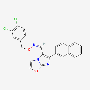 (Z)-N-[(3,4-dichlorophenyl)methoxy]-1-(6-naphthalen-2-ylimidazo[2,1-b][1,3]oxazol-5-yl)methanimine