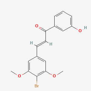 molecular formula C17H15BrO4 B10824120 (E)-3-(4-bromo-3,5-dimethoxyphenyl)-1-(3-hydroxyphenyl)prop-2-en-1-one 