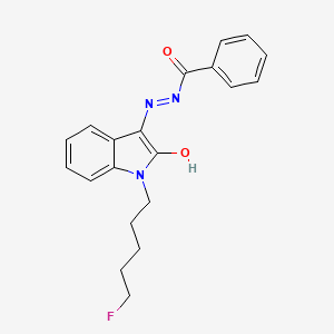 molecular formula C20H20FN3O2 B10824204 (Z)-N'-(1-(5-Fluoropentyl)-2-oxoindolin-3-ylidene)benzohydrazide 