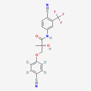 molecular formula C19H14F3N3O3 B10824224 (2S)-3-(4-cyano-2,3,5,6-tetradeuteriophenoxy)-N-[4-cyano-3-(trifluoromethyl)phenyl]-2-hydroxy-2-methylpropanamide 