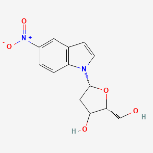 molecular formula C13H14N2O5 B10824239 (2R,5R)-2-(hydroxymethyl)-5-(5-nitroindol-1-yl)oxolan-3-ol 