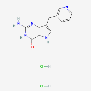 molecular formula C12H13Cl2N5O B10824323 Peldesine dihydrochloride 