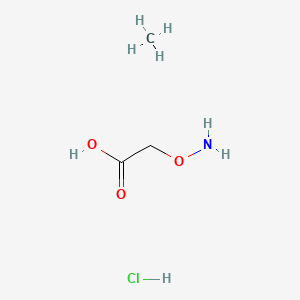 molecular formula C3H10ClNO3 B10824327 Aminooxyacetate (hemihydrochloride) 