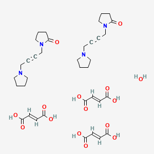 molecular formula C36H50N4O15 B10824329 (E)-but-2-enedioic acid;1-(4-pyrrolidin-1-ylbut-2-ynyl)pyrrolidin-2-one;hydrate 