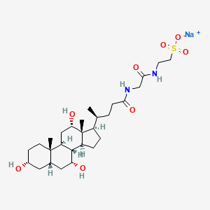 sodium;2-[[2-[[(4S)-4-[(3R,5S,7R,8R,9S,10S,12S,13R,14S,17R)-3,7,12-trihydroxy-10,13-dimethyl-2,3,4,5,6,7,8,9,11,12,14,15,16,17-tetradecahydro-1H-cyclopenta[a]phenanthren-17-yl]pentanoyl]amino]acetyl]amino]ethanesulfonate