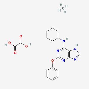 molecular formula C20H25N5O5 B10824366 N-cyclohexyl-2-phenoxy-7H-purin-6-amine;methane;oxalic acid 