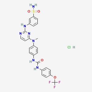 1-[4-[methyl-[2-(3-sulfamoylanilino)pyrimidin-4-yl]amino]phenyl]-3-[4-(trifluoromethoxy)phenyl]urea;hydrochloride