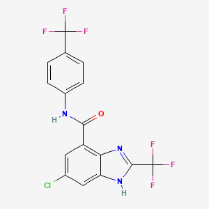 6-chloro-2-(trifluoromethyl)-N-[4-(trifluoromethyl)phenyl]-1H-benzimidazole-4-carboxamide