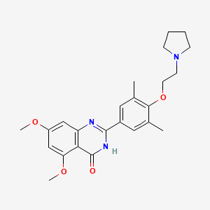 2-(3,5-Dimethyl-4-(2-(pyrrolidin-1-yl)ethoxy)phenyl)-5,7-dimethoxyquinazolin-4(3h)-one