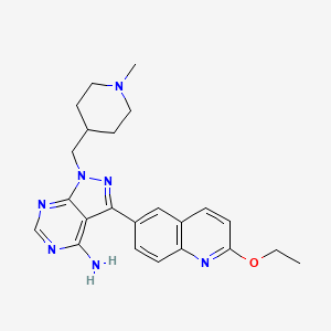 molecular formula C23H27N7O B10824509 3-(2-ethoxyquinolin-6-yl)-1-[(1-methylpiperidin-4-yl)methyl]pyrazolo[3,4-d]pyrimidin-4-amine 