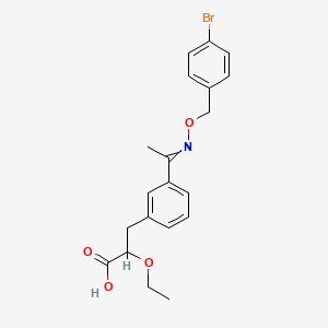 3-[3-[N-[(4-bromophenyl)methoxy]-C-methylcarbonimidoyl]phenyl]-2-ethoxypropanoic acid