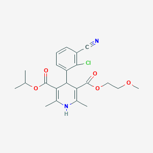 3-O-(2-methoxyethyl) 5-O-propan-2-yl 4-(2-chloro-3-cyanophenyl)-2,6-dimethyl-1,4-dihydropyridine-3,5-dicarboxylate