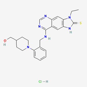 3-ethyl-8-[[2-[4-(hydroxymethyl)piperidin-1-yl]phenyl]methylamino]-1H-imidazo[4,5-g]quinazoline-2-thione;hydrochloride