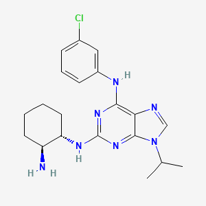 2-N-[(1S,2S)-2-aminocyclohexyl]-6-N-(3-chlorophenyl)-9-propan-2-ylpurine-2,6-diamine