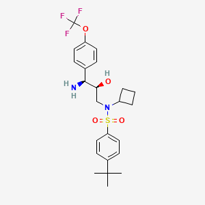 molecular formula C24H31F3N2O4S B10824577 N-[(2S,3S)-3-amino-2-hydroxy-3-[4-(trifluoromethoxy)phenyl]propyl]-4-tert-butyl-N-cyclobutylbenzenesulfonamide 