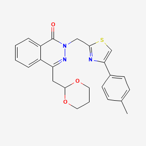 molecular formula C24H23N3O3S B10824586 4-(1,3-dioxan-2-ylmethyl)-2-[[4-(4-methylphenyl)-1,3-thiazol-2-yl]methyl]phthalazin-1-one 