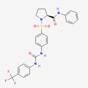 (2S)-N-phenyl-1-[4-[[4-(trifluoromethyl)phenyl]carbamoylamino]phenyl]sulfonylpyrrolidine-2-carboxamide