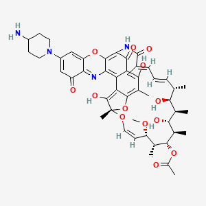 [(7S,9Z,11S,12R,13S,14R,15R,16R,17S,18S,19E,21E)-30-(4-aminopiperidin-1-yl)-2,6,15,17-tetrahydroxy-11-methoxy-3,7,12,14,16,18,22-heptamethyl-23,32,37-trioxo-8,27,38-trioxa-24,34-diazahexacyclo[23.11.1.14,7.05,36.026,35.028,33]octatriaconta-1,3,5,9,19,21,25,28,30,33,35-undecaen-13-yl] acetate