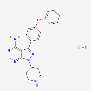 molecular formula C22H23ClN6O B10824646 N-piperidine Ibrutinib hydrochloride 