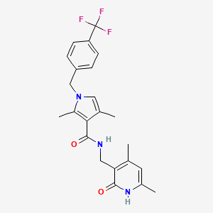 N-[(4,6-dimethyl-2-oxo-1H-pyridin-3-yl)methyl]-2,4-dimethyl-1-[[4-(trifluoromethyl)phenyl]methyl]pyrrole-3-carboxamide