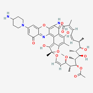 [(7S,9Z,11S,12R,13S,14R,15R,16R,17S,18S,19Z,21Z)-30-(4-aminopiperidin-1-yl)-2,6,15,17-tetrahydroxy-11-methoxy-3,7,12,14,16,18,22-heptamethyl-23,32,37-trioxo-8,27,38-trioxa-24,34-diazahexacyclo[23.11.1.14,7.05,36.026,35.028,33]octatriaconta-1,3,5,9,19,21,25,28,30,33,35-undecaen-13-yl] acetate