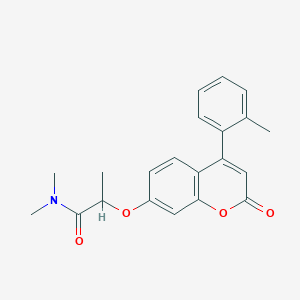 molecular formula C21H21NO4 B10824743 N,N-dimethyl-2-[4-(2-methylphenyl)-2-oxochromen-7-yl]oxypropanamide 