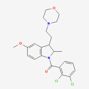 molecular formula C23H26Cl2N2O3 B10824744 1-(2,3-dichlorobenzoyl)-5-methoxy-2-methyl-3-[2-(morpholin-4-yl)ethyl]-2,3-dihydro-1H-indole 