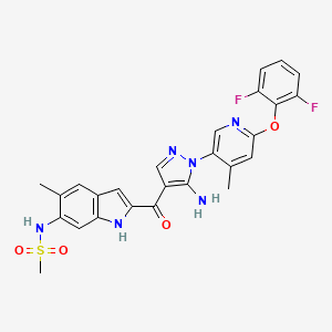 N-[2-[5-amino-1-[6-(2,6-difluorophenoxy)-4-methylpyridin-3-yl]pyrazole-4-carbonyl]-5-methyl-1H-indol-6-yl]methanesulfonamide