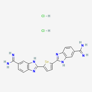 molecular formula C20H18Cl2N8Se B10824796 2-[5-(6-carbamimidoyl-1H-benzimidazol-2-yl)selenophen-2-yl]-3H-benzimidazole-5-carboximidamide;dihydrochloride 